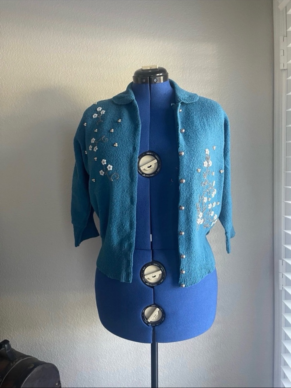 1950s Vintage Beaded Sweater